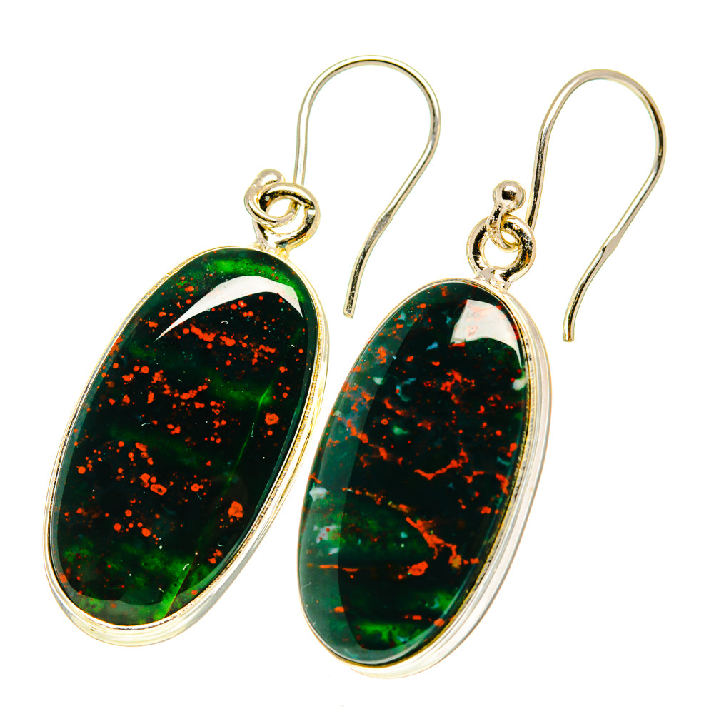 Bloodstone Earrings handcrafted by Anasilvercos - EARR417344