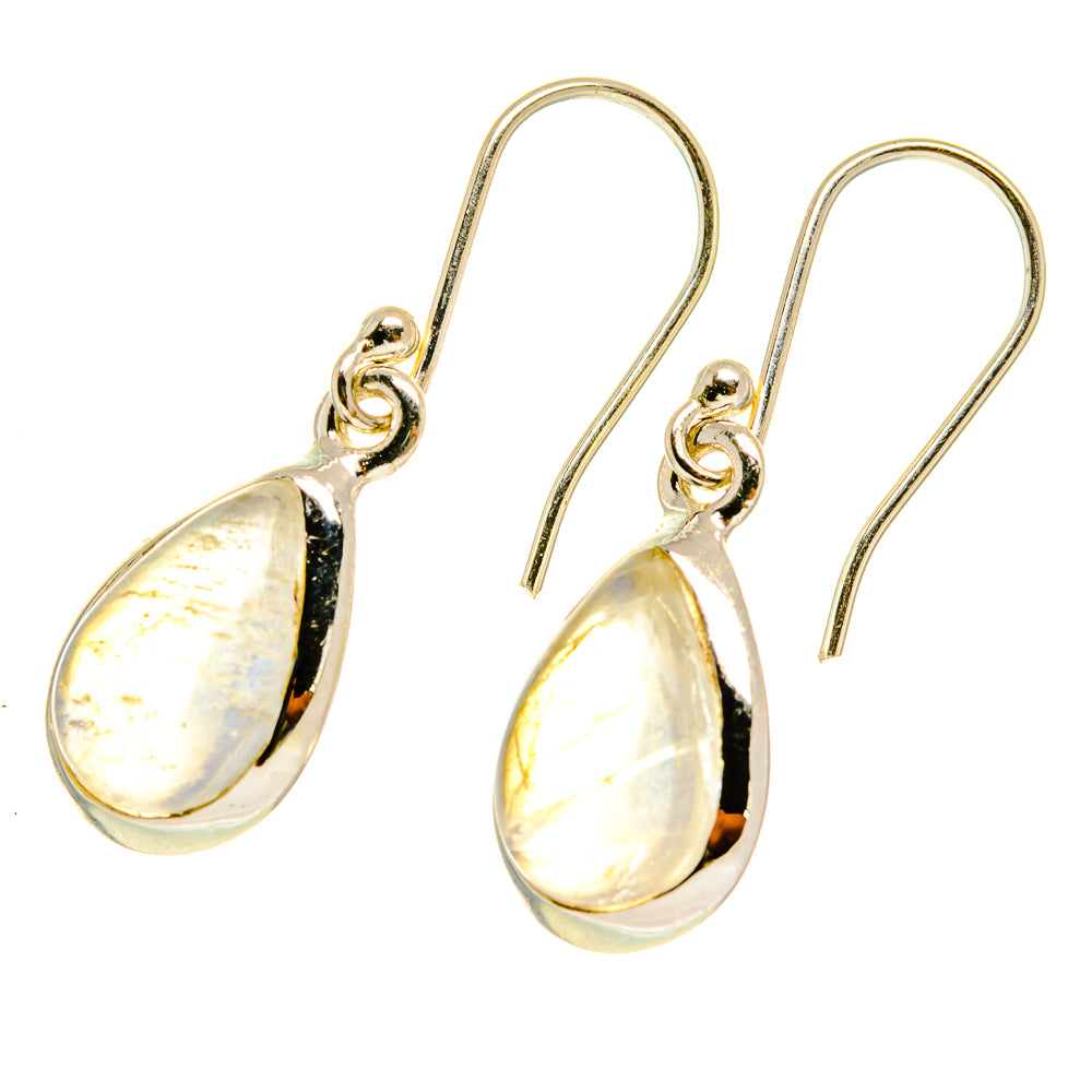 Rainbow Moonstone Earrings handcrafted by Anasilvercos - EARR417348