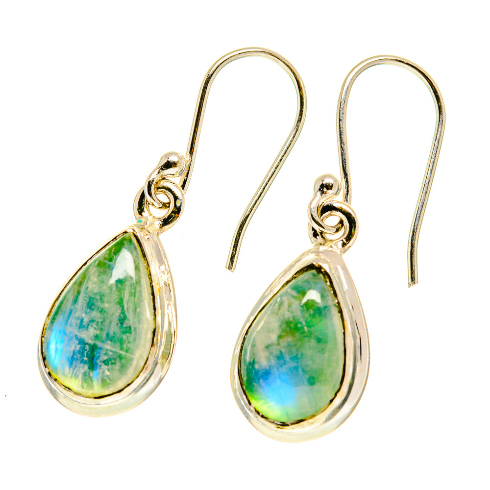 Green Moonstone Earrings handcrafted by Anasilvercos - EARR417355