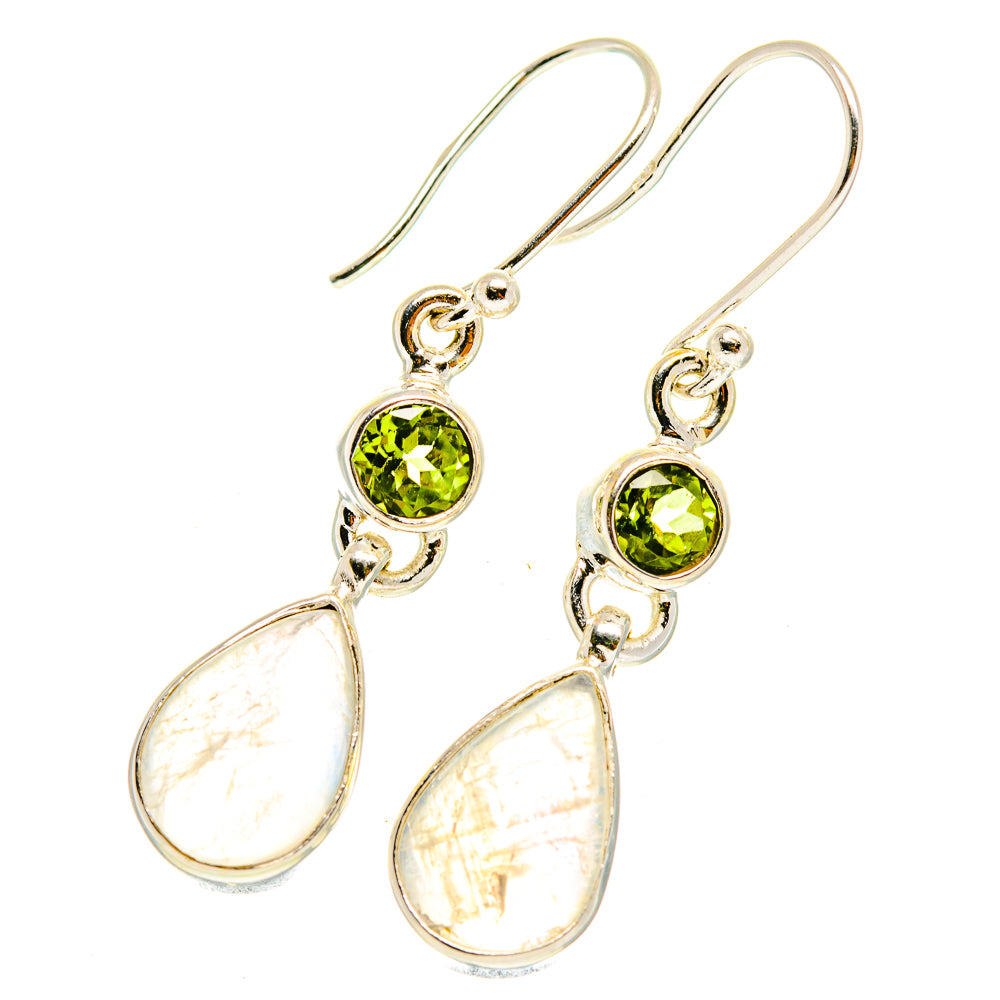 Rainbow Moonstone Earrings handcrafted by Anasilvercos - EARR417360
