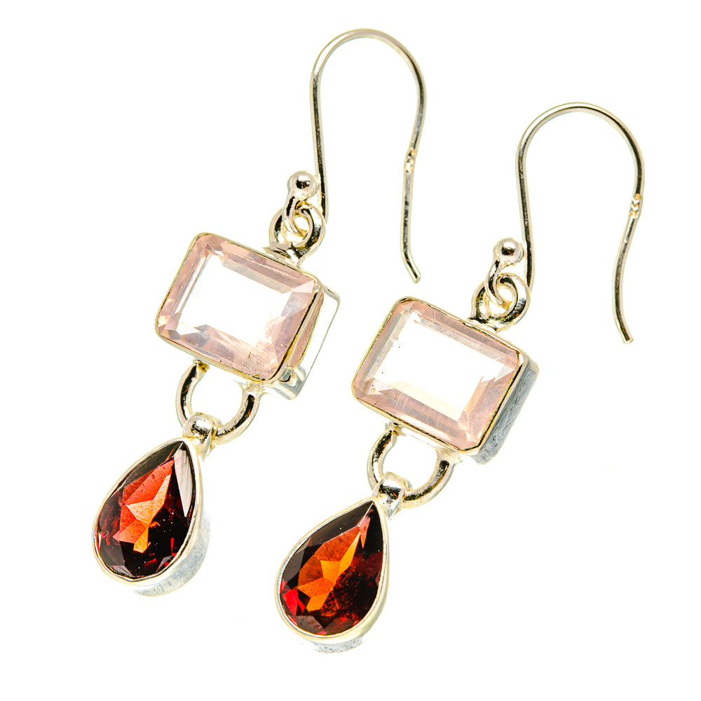 Rose Quartz Earrings handcrafted by Anasilvercos - EARR417371