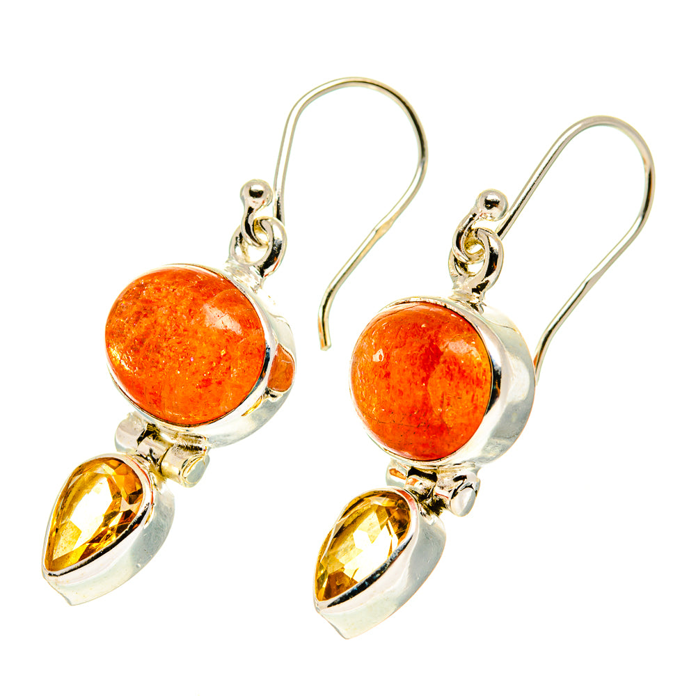 Sunstone Earrings handcrafted by Anasilvercos - EARR417373