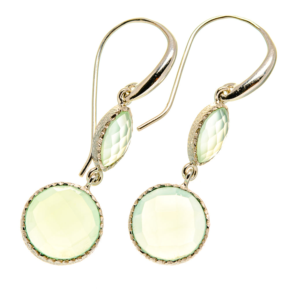 Aqua Chalcedony Earrings handcrafted by Anasilvercos - EARR417393