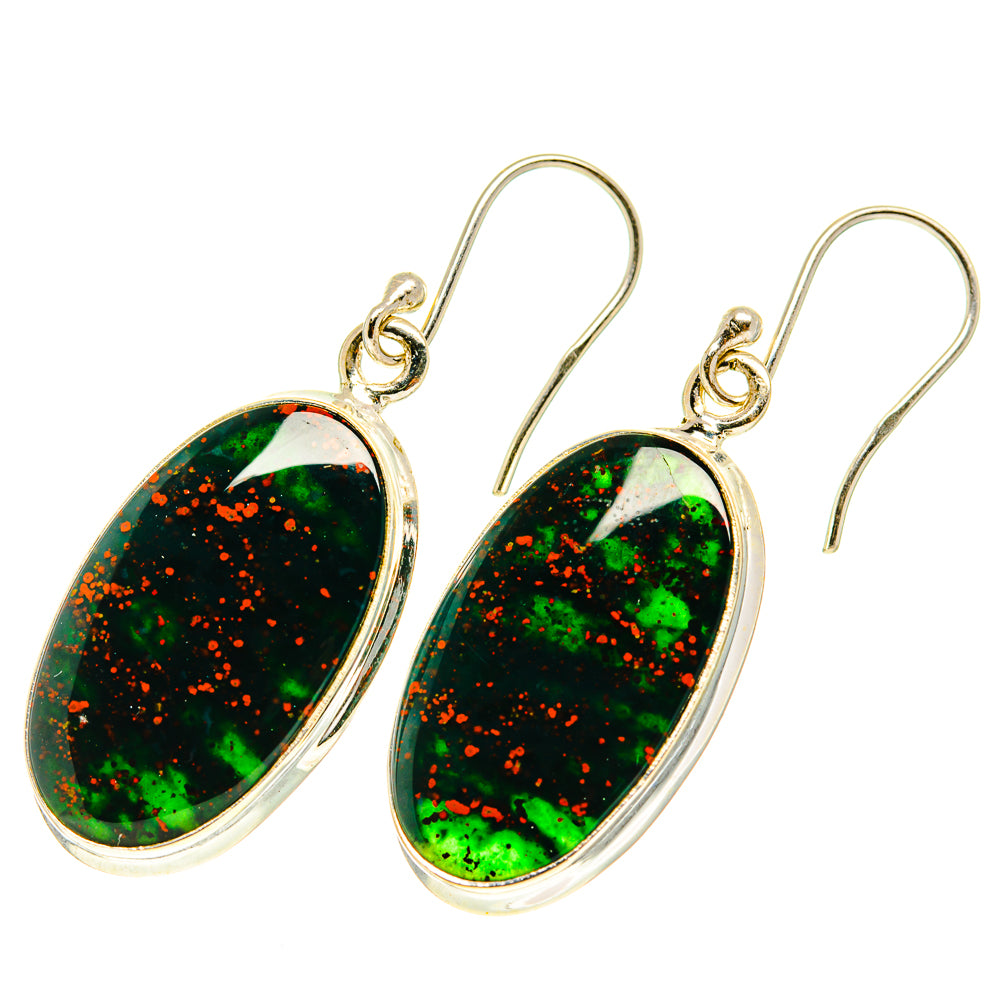 Bloodstone Earrings handcrafted by Anasilvercos - EARR417394