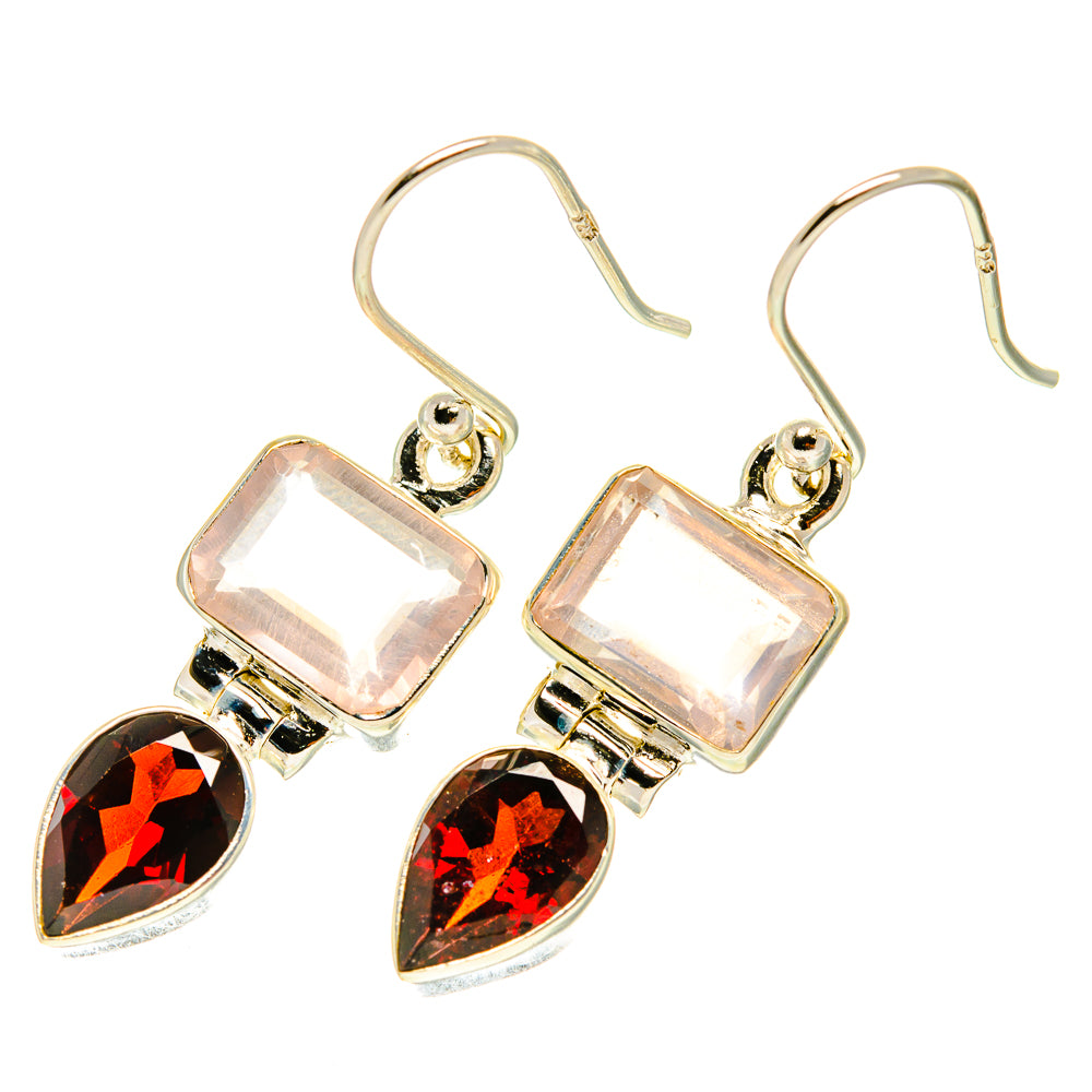 Rose Quartz Earrings handcrafted by Anasilvercos - EARR417406