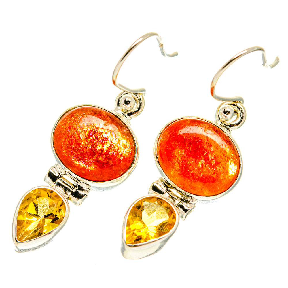 Sunstone Earrings handcrafted by Anasilvercos - EARR417407