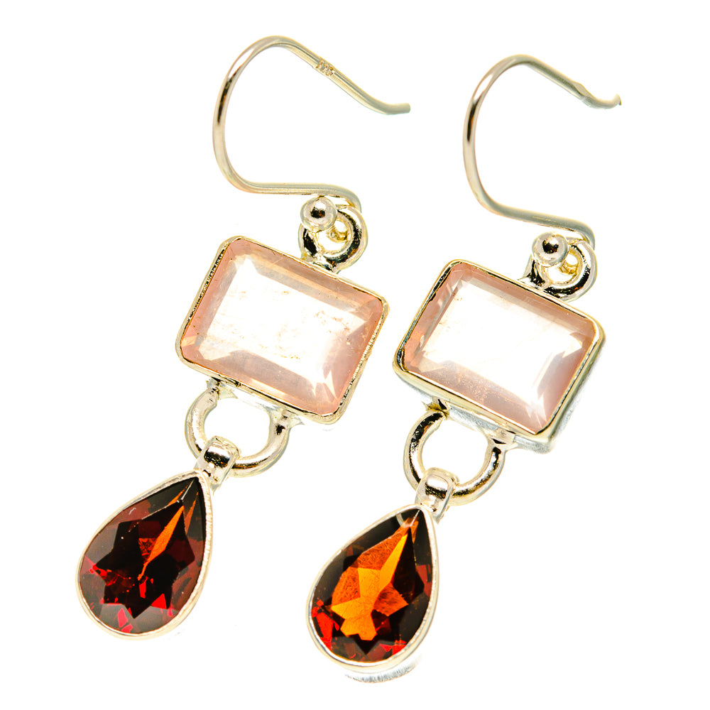 Rose Quartz Earrings handcrafted by Anasilvercos - EARR417409