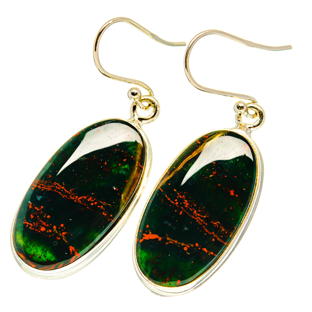 Bloodstone Earrings handcrafted by Anasilvercos - EARR417425