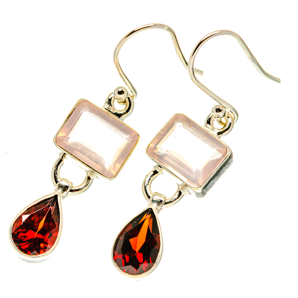 Rose Quartz Earrings handcrafted by Anasilvercos - EARR417426