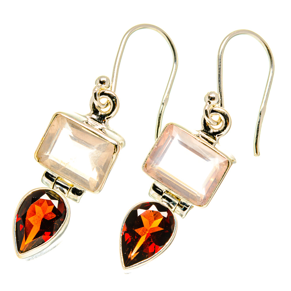 Rose Quartz Earrings handcrafted by Anasilvercos - EARR417432
