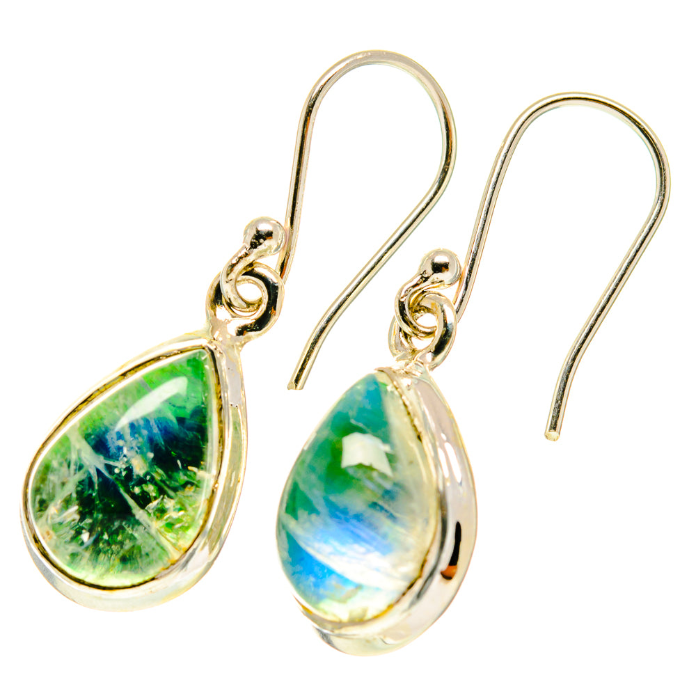 Green Moonstone Earrings handcrafted by Anasilvercos - EARR417436
