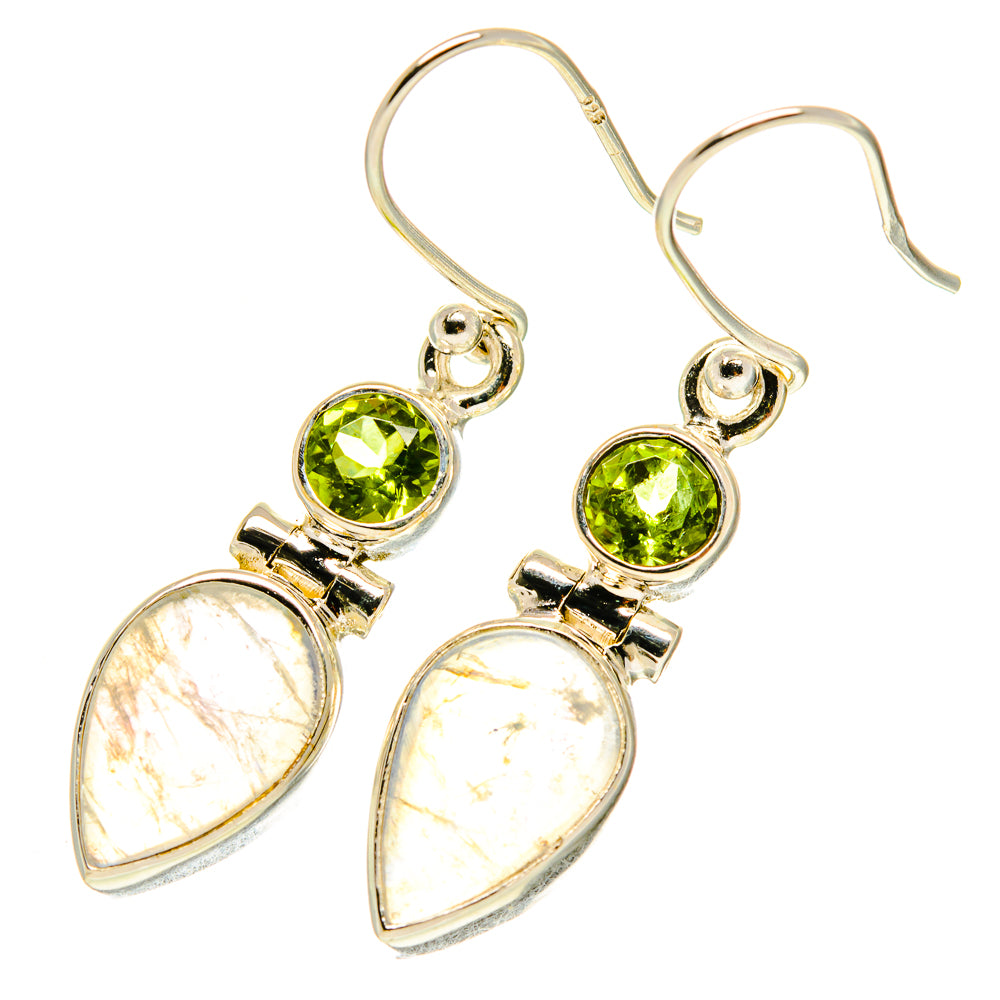 Rainbow Moonstone Earrings handcrafted by Anasilvercos - EARR417441