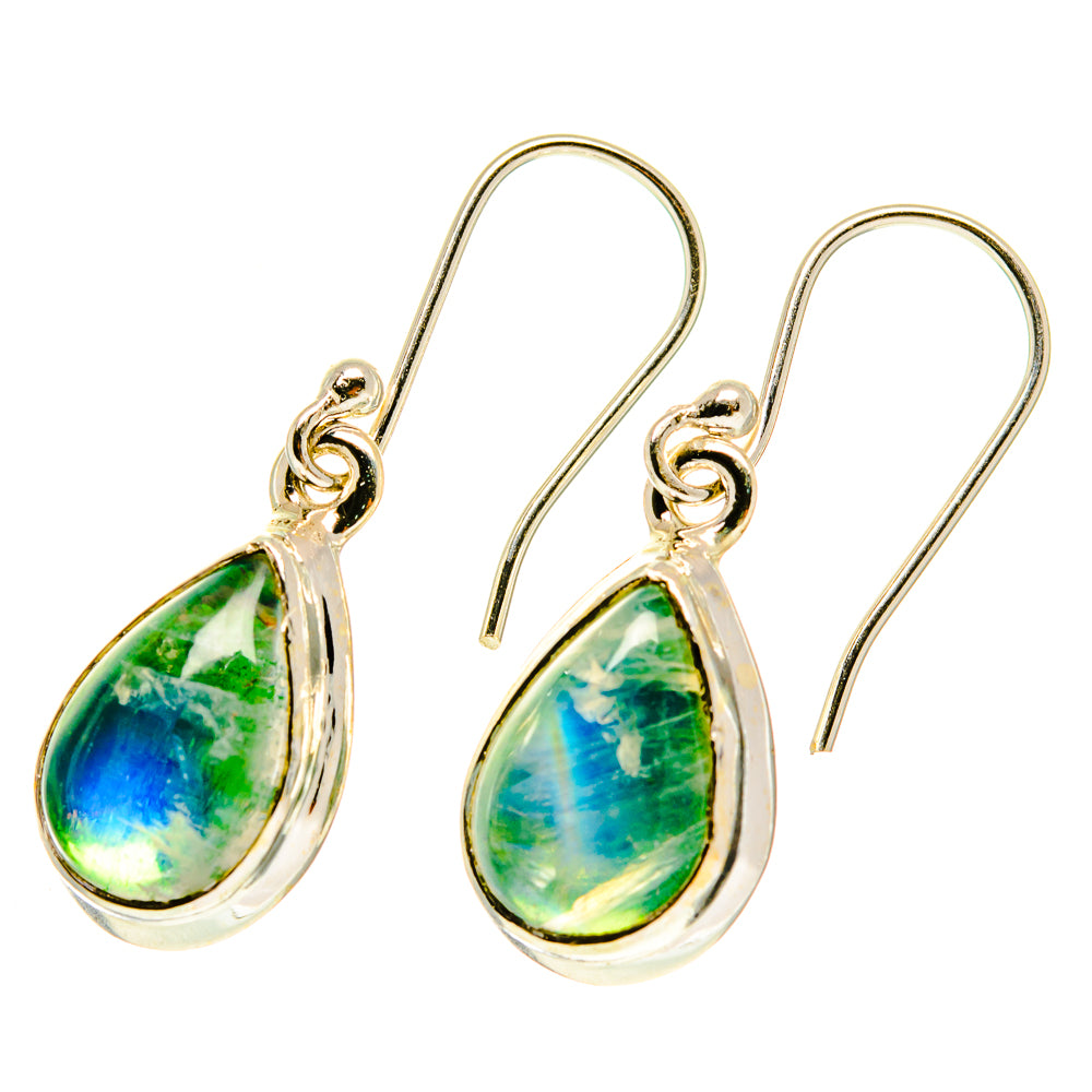 Green Moonstone Earrings handcrafted by Anasilvercos - EARR417449