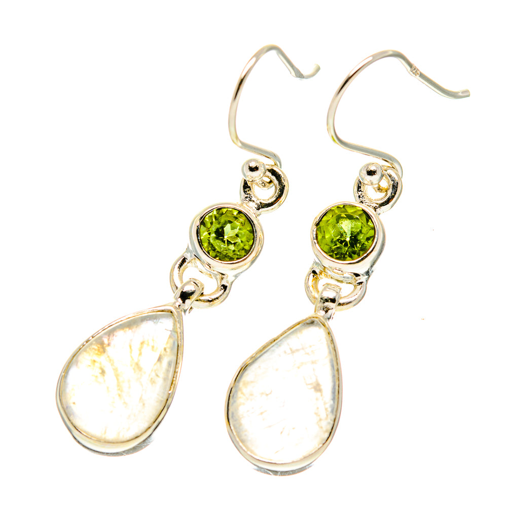 Rainbow Moonstone Earrings handcrafted by Anasilvercos - EARR417462