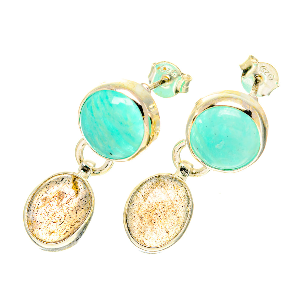 Peruvian Amazonite Earrings handcrafted by Anasilvercos - EARR417472
