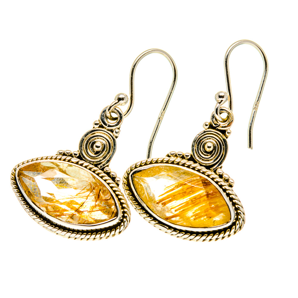 Rutilated Quartz Earrings handcrafted by Anasilvercos - EARR417473