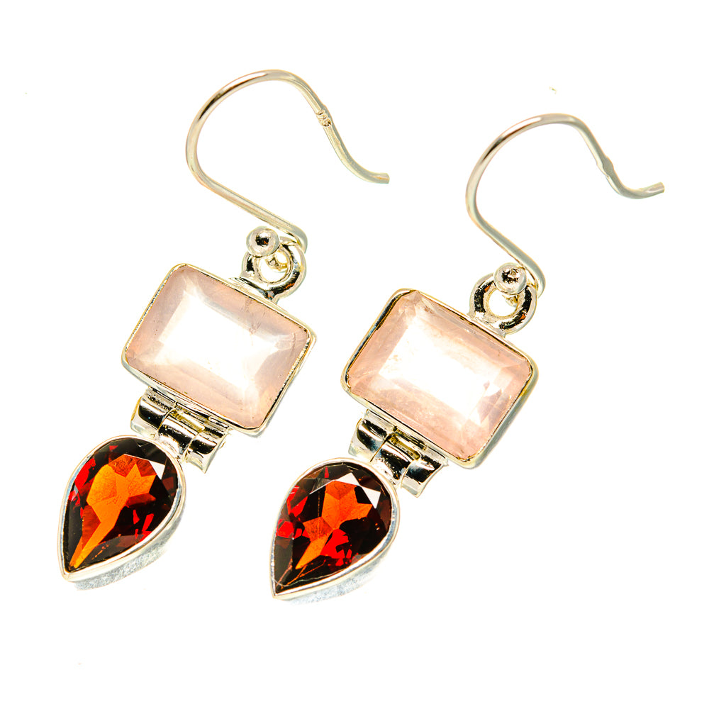 Rose Quartz Earrings handcrafted by Anasilvercos - EARR417482