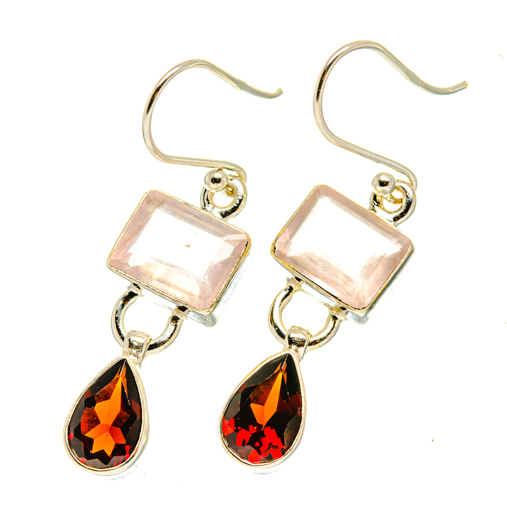 Rose Quartz Earrings handcrafted by Anasilvercos - EARR417488
