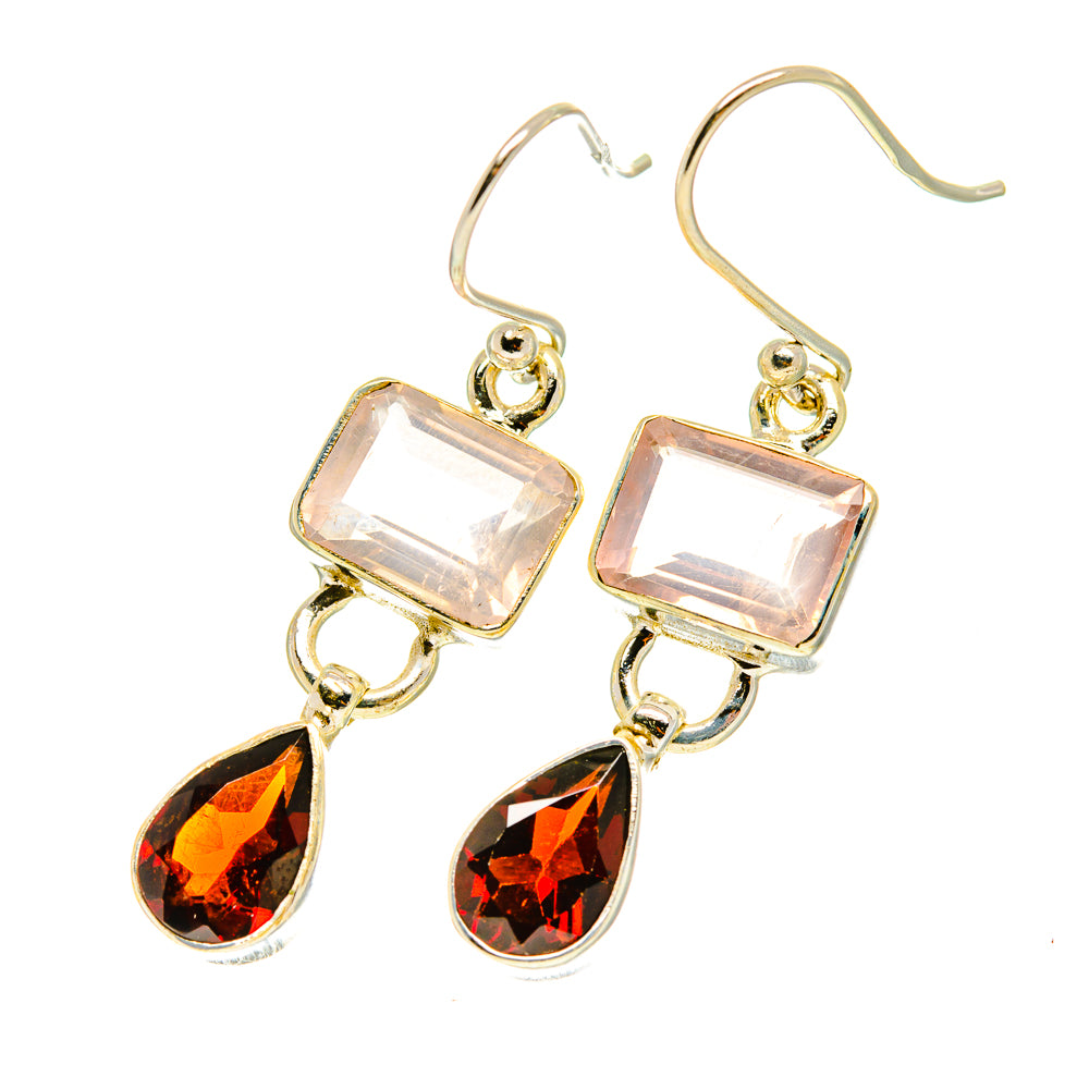 Rose Quartz Earrings handcrafted by Anasilvercos - EARR417490