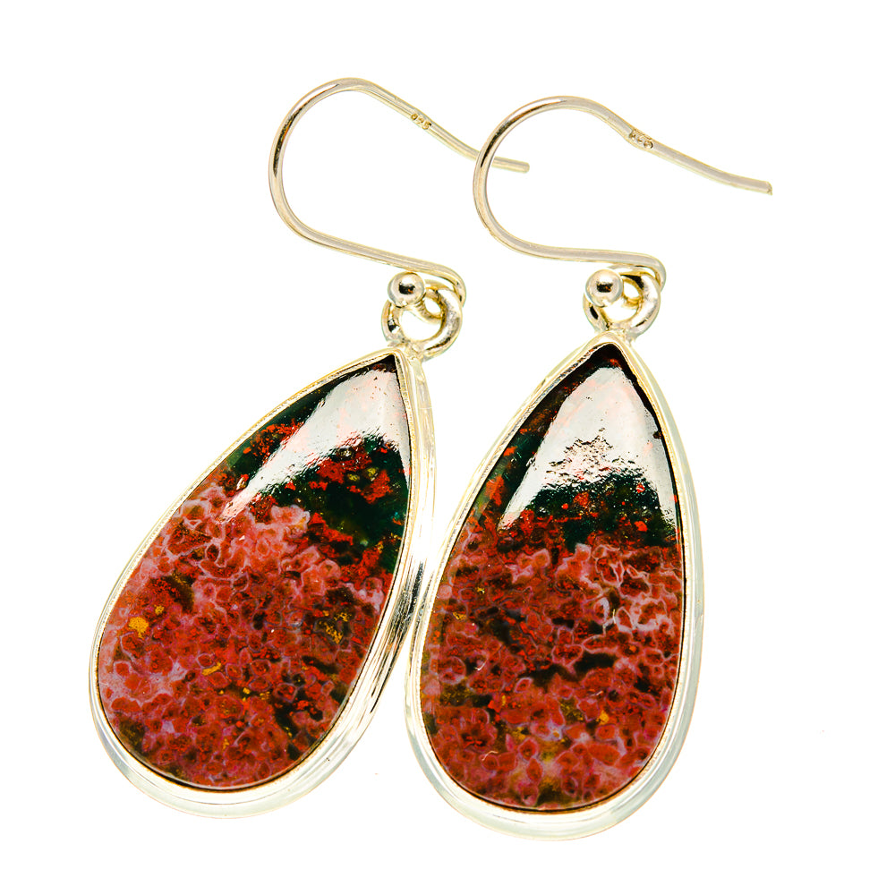Bloodstone Earrings handcrafted by Anasilvercos - EARR417491