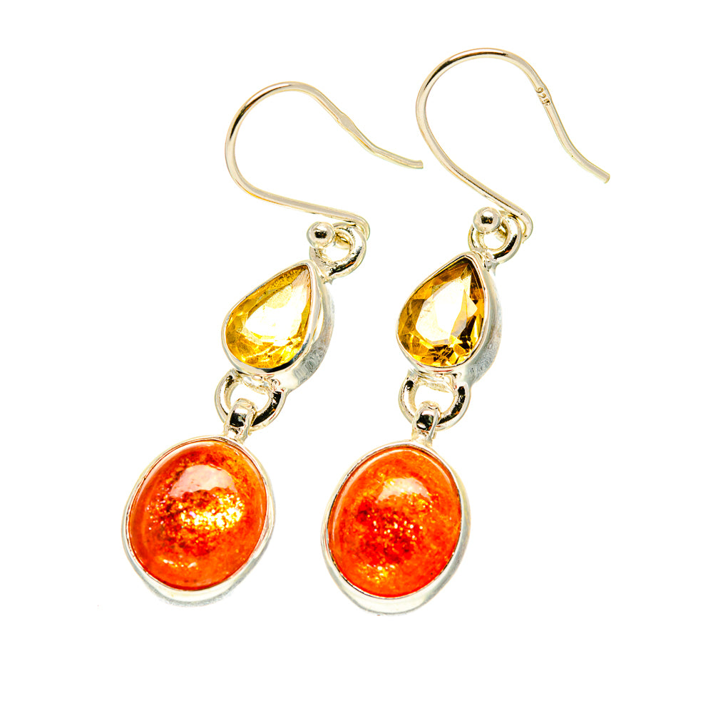 Sunstone Earrings handcrafted by Anasilvercos - EARR417503