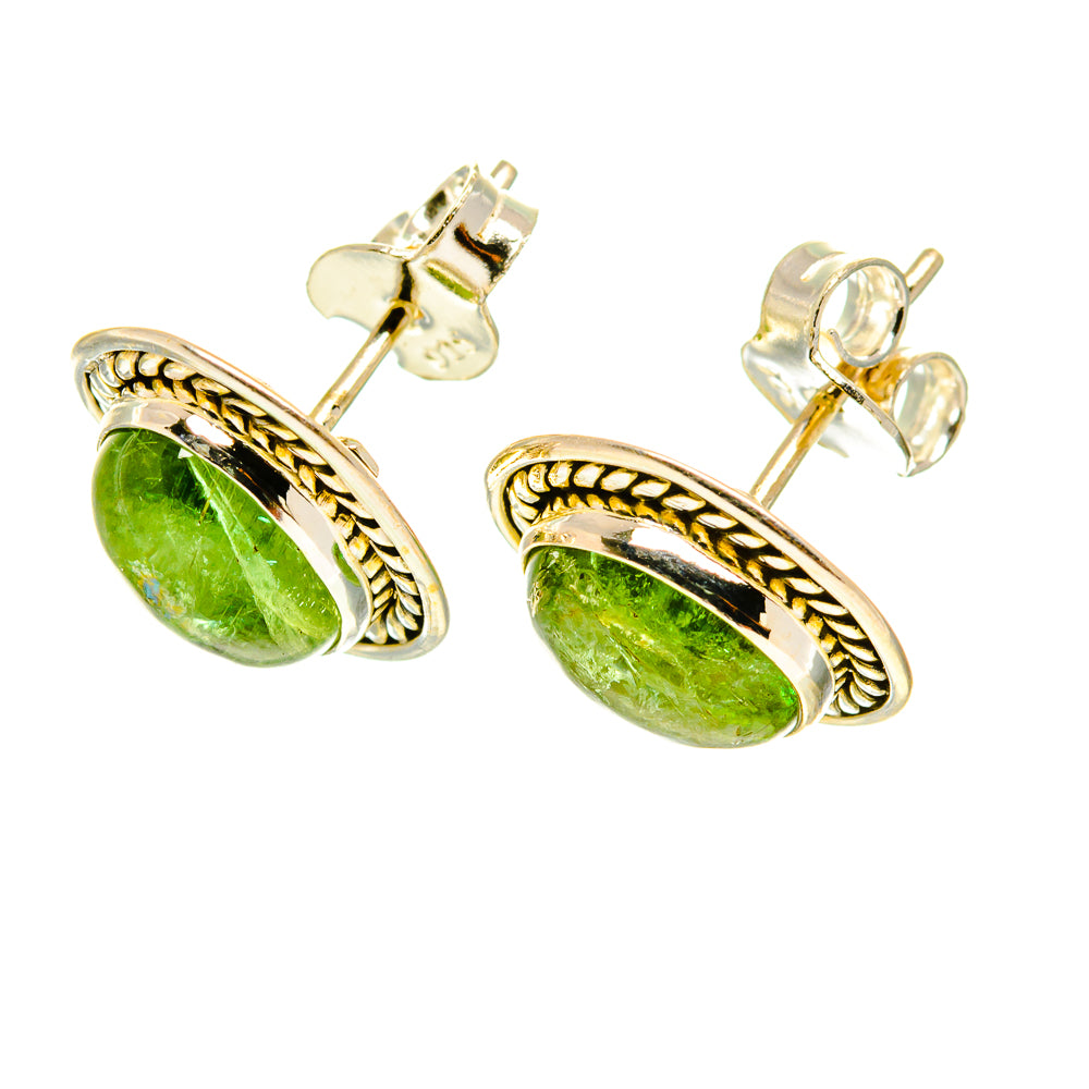 Green Tourmaline Earrings handcrafted by Anasilvercos - EARR417506