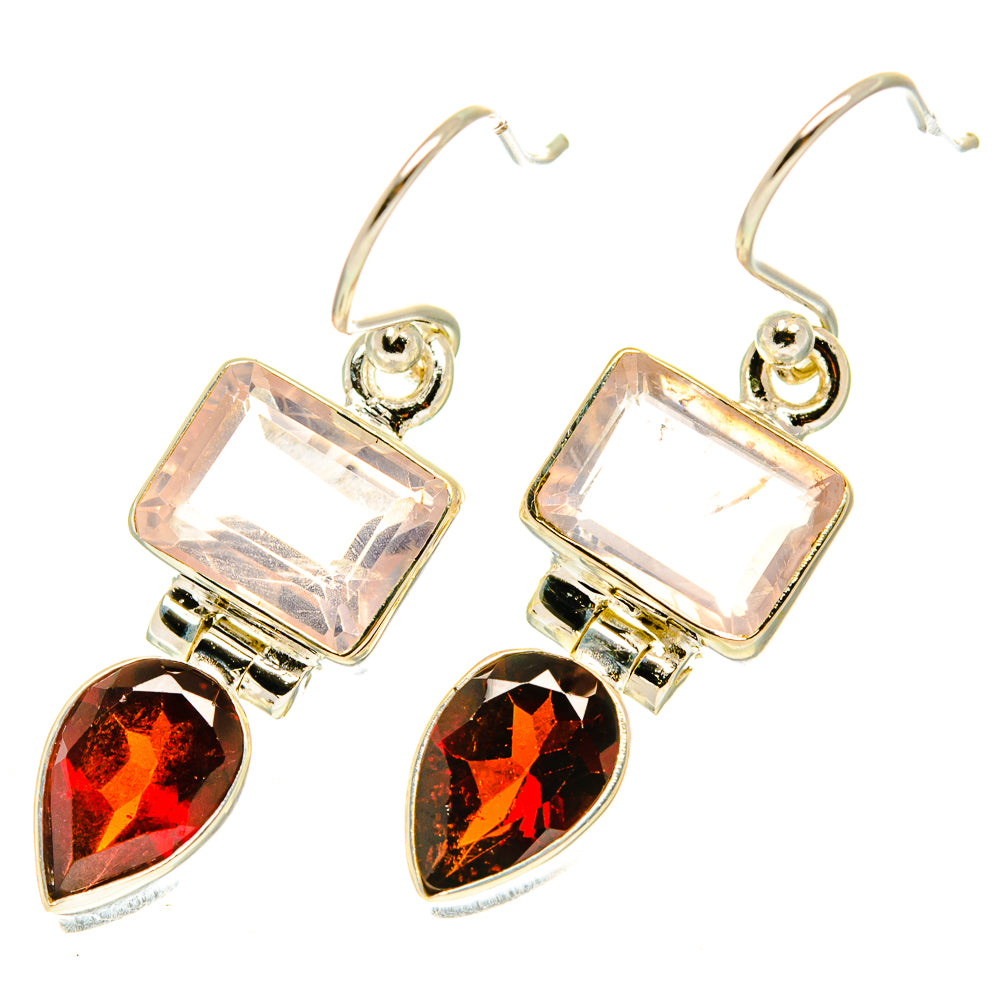 Rose Quartz Earrings handcrafted by Anasilvercos - EARR417508