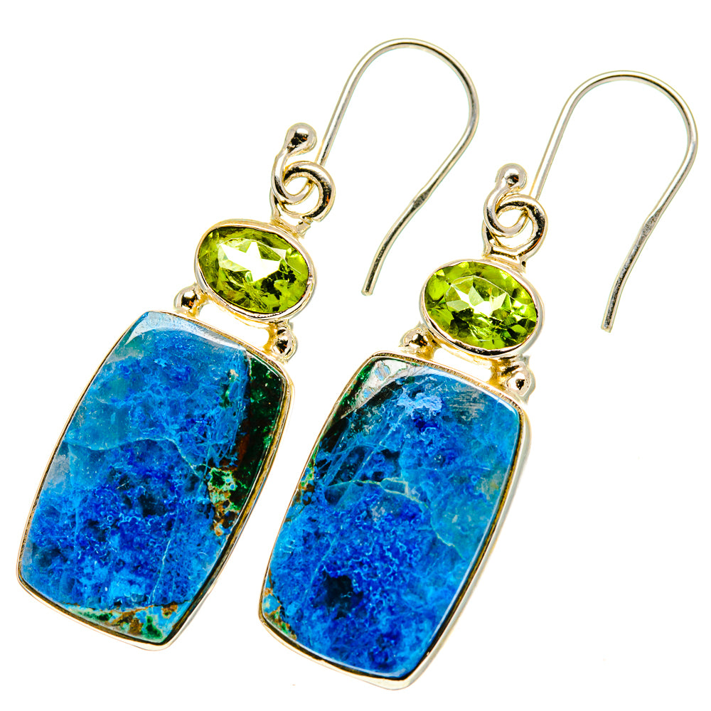 Chrysocolla In Quartz Earrings handcrafted by Anasilvercos - EARR417512