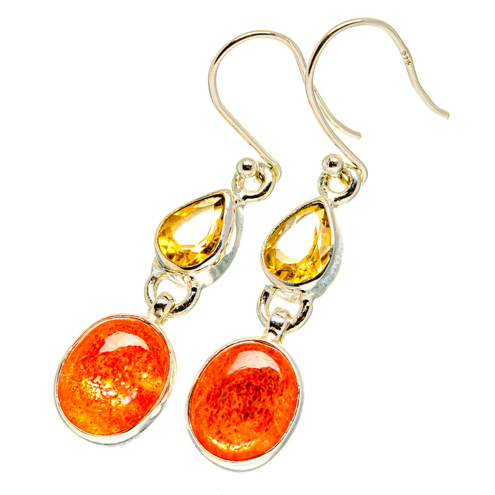 Sunstone Earrings handcrafted by Anasilvercos - EARR417514