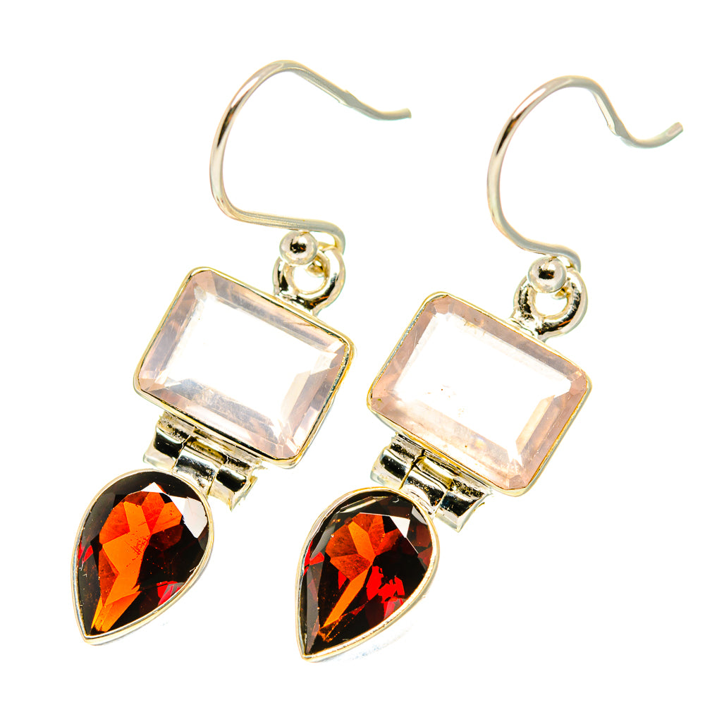 Rose Quartz Earrings handcrafted by Anasilvercos - EARR417516