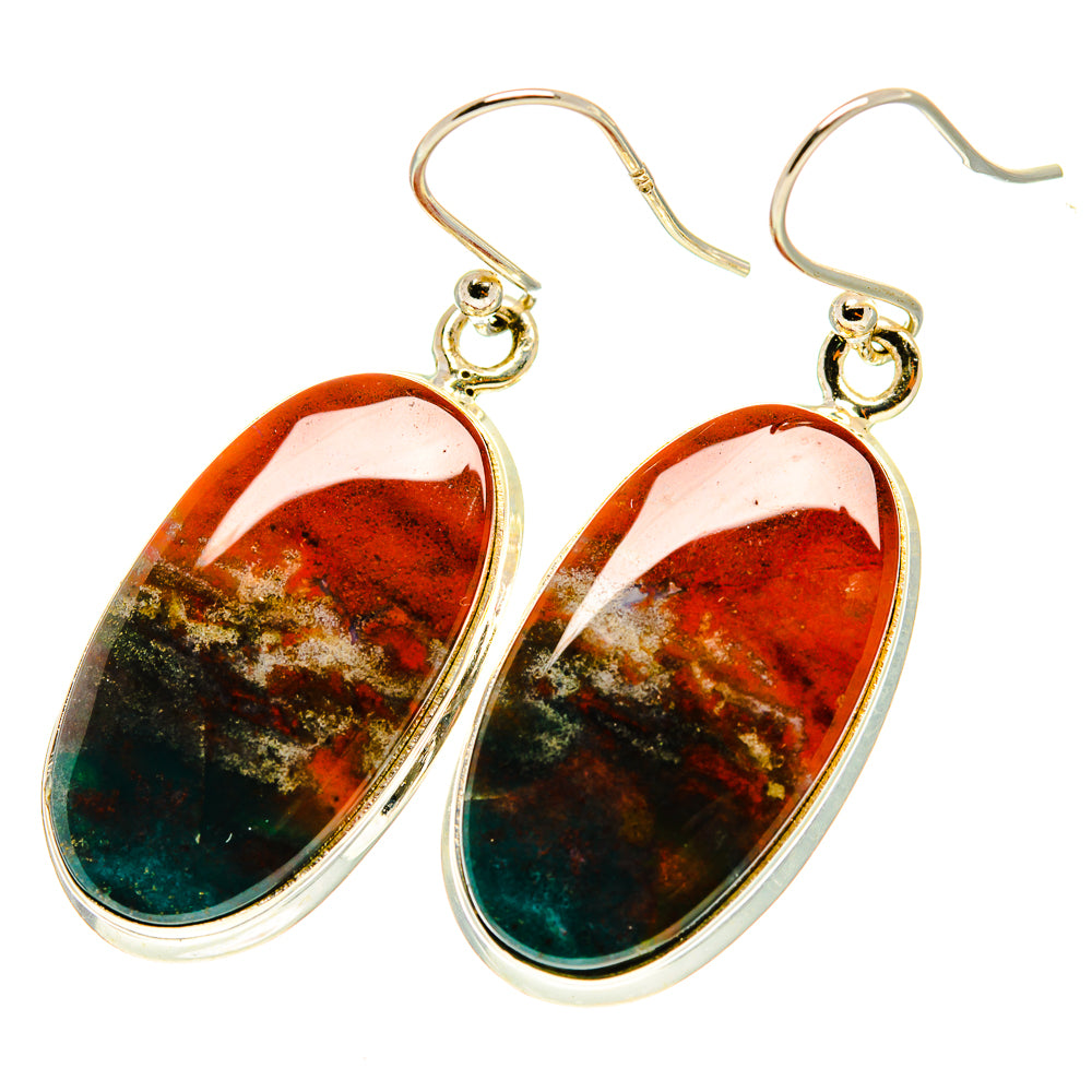 Bloodstone Earrings handcrafted by Anasilvercos - EARR417518
