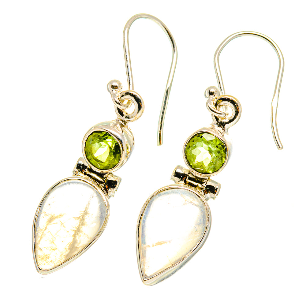 Rainbow Moonstone Earrings handcrafted by Anasilvercos - EARR417523