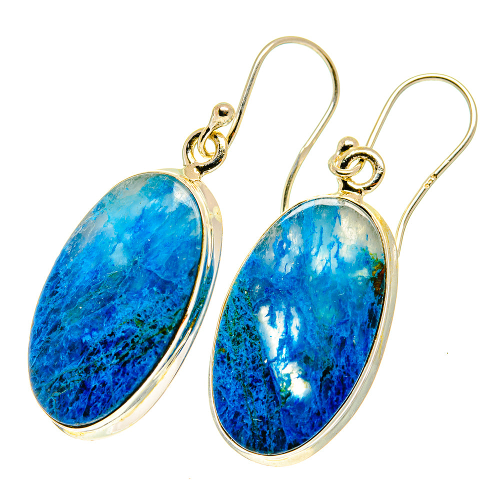 Chrysocolla In Quartz Earrings handcrafted by Anasilvercos - EARR417534