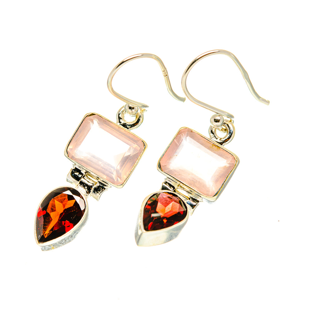 Rose Quartz Earrings handcrafted by Anasilvercos - EARR417535