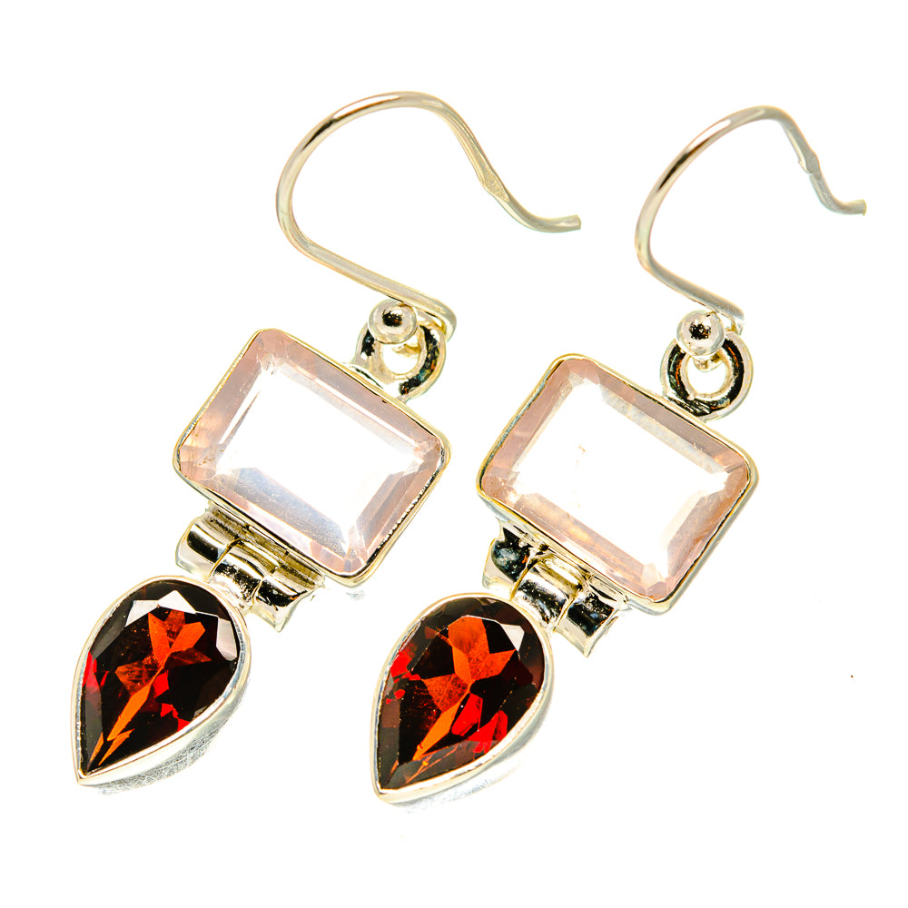 Rose Quartz Earrings handcrafted by Anasilvercos - EARR417538