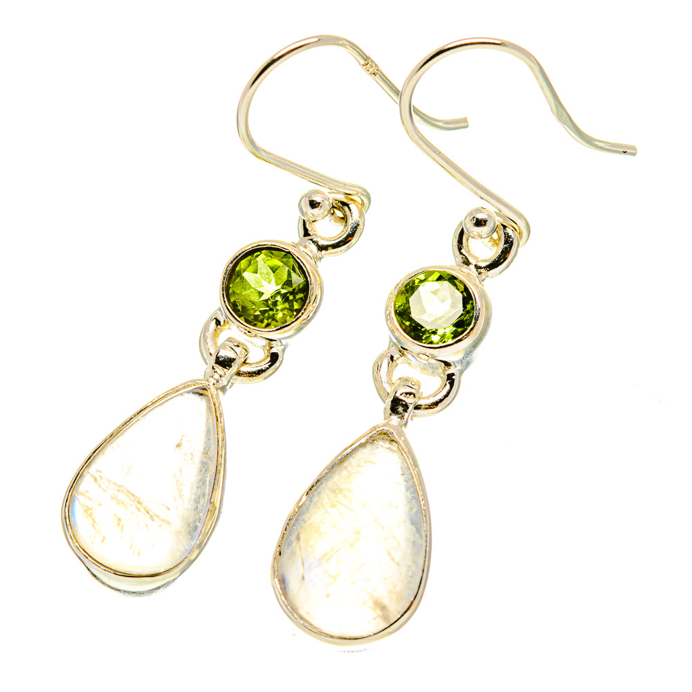 Rainbow Moonstone Earrings handcrafted by Anasilvercos - EARR417540