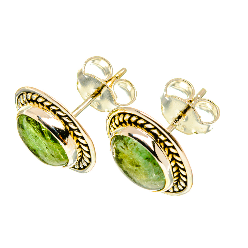 Green Tourmaline Earrings handcrafted by Anasilvercos - EARR417545