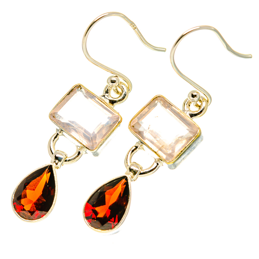 Rose Quartz Earrings handcrafted by Anasilvercos - EARR417547