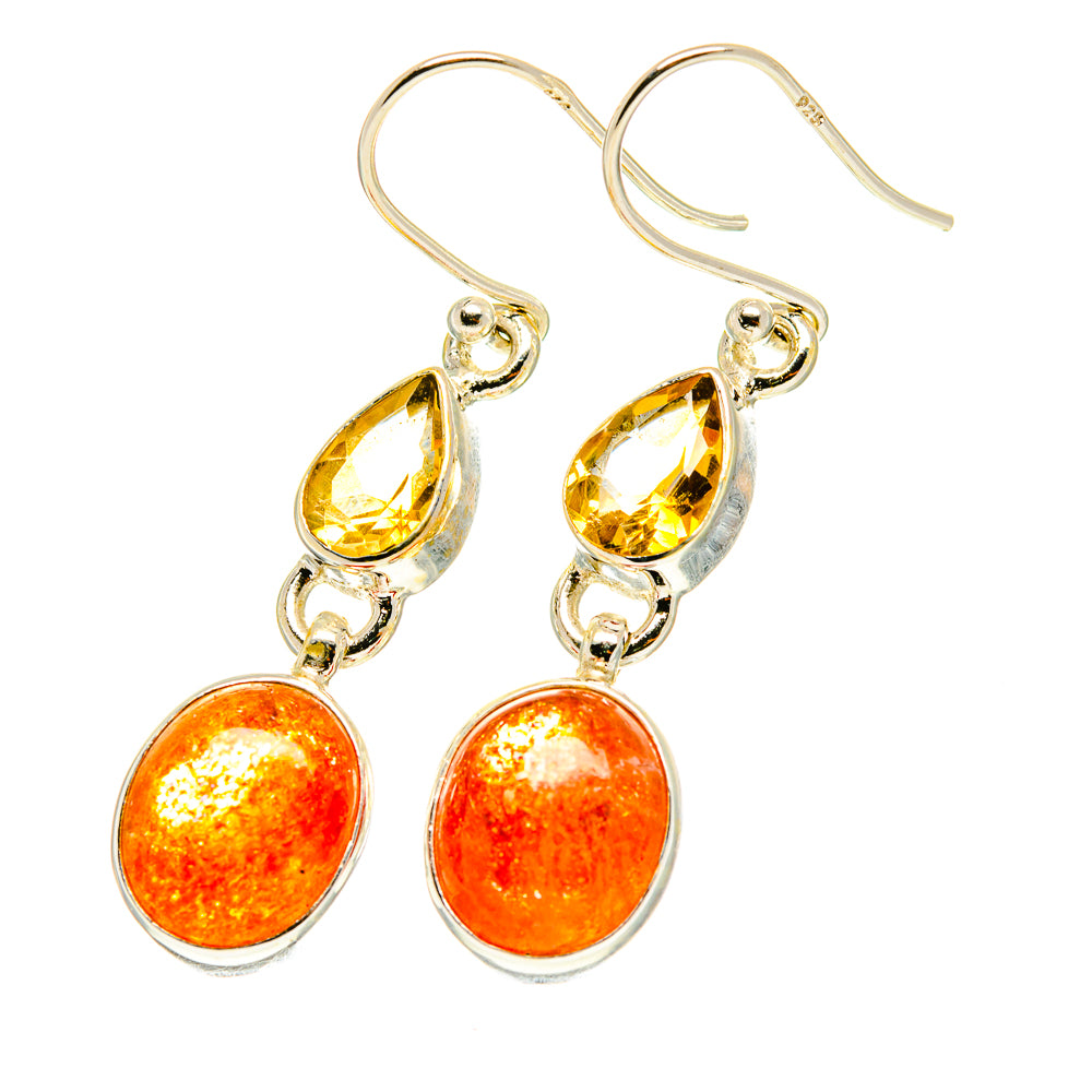 Sunstone Earrings handcrafted by Anasilvercos - EARR417555