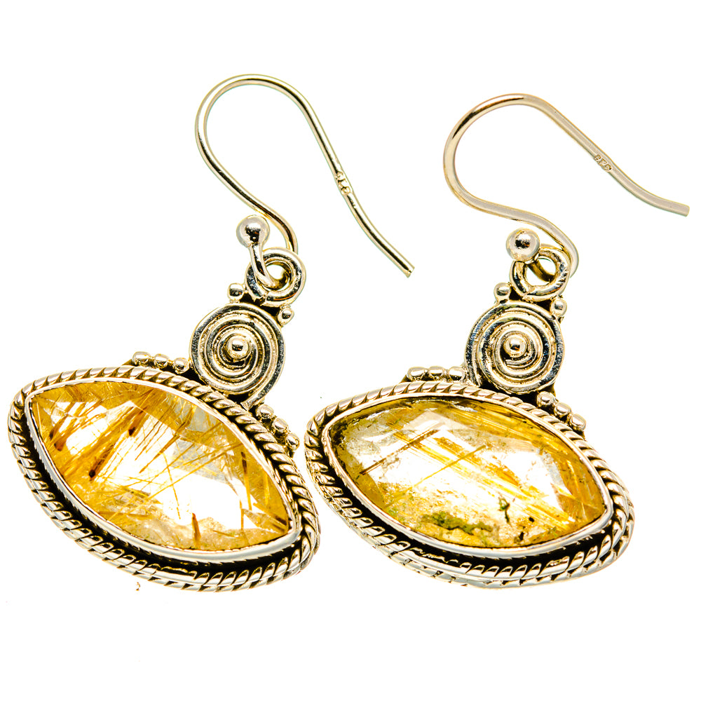 Rutilated Quartz Earrings handcrafted by Anasilvercos - EARR417562