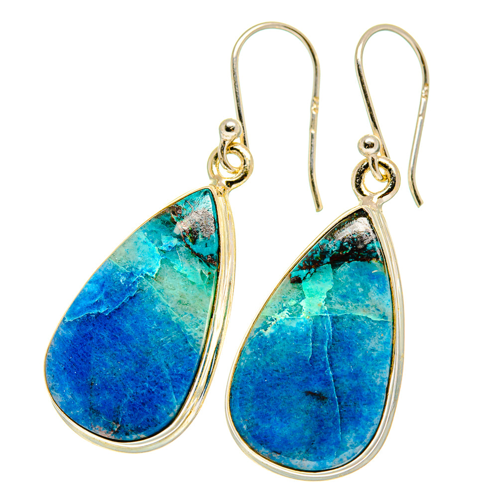 Chrysocolla In Quartz Earrings handcrafted by Anasilvercos - EARR417571