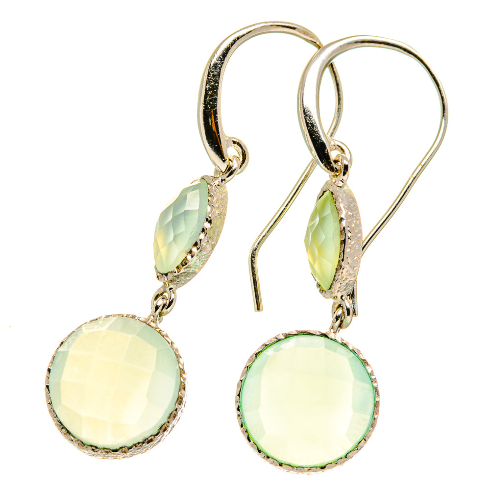 Aqua Chalcedony Earrings handcrafted by Anasilvercos - EARR417576