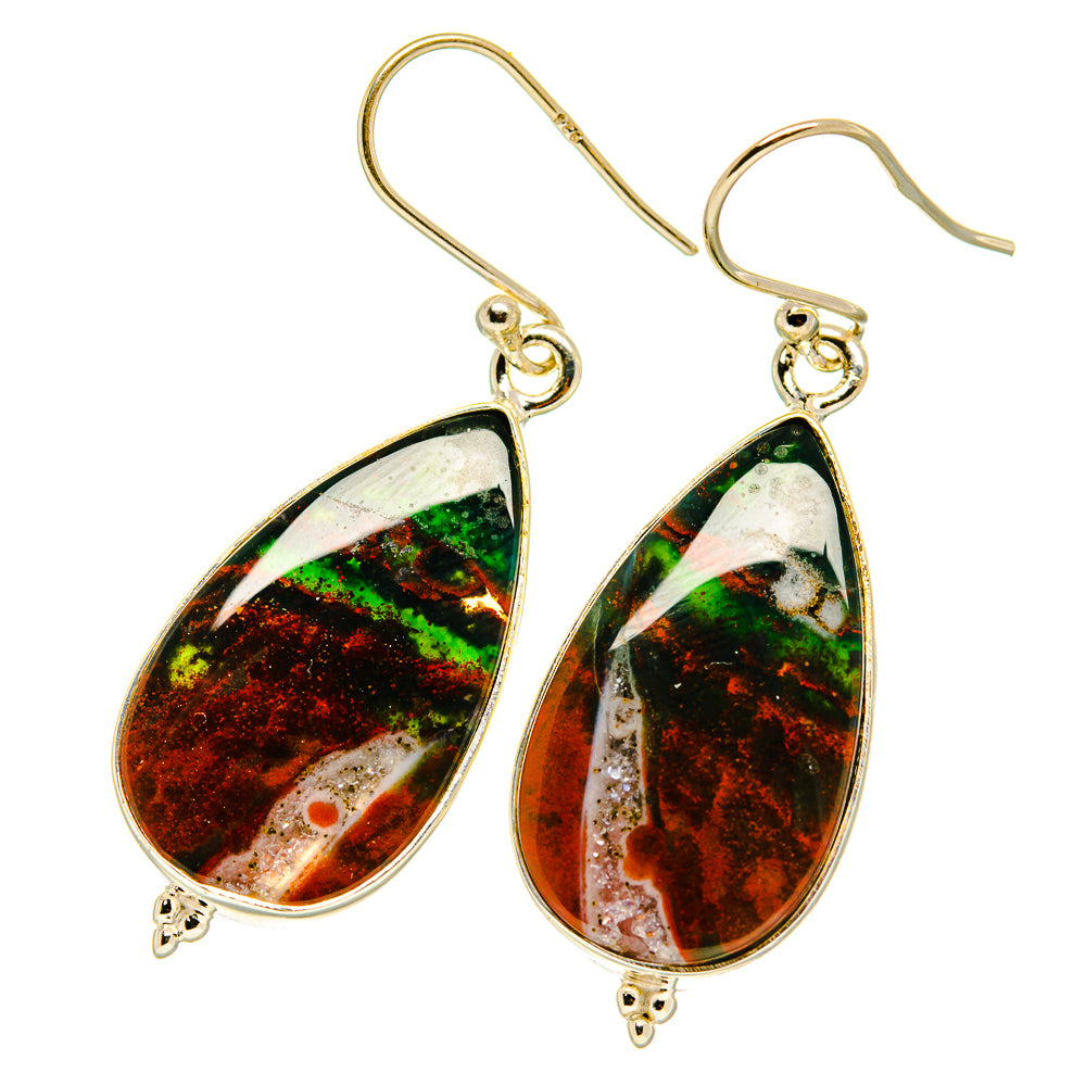 Bloodstone Earrings handcrafted by Anasilvercos - EARR417578