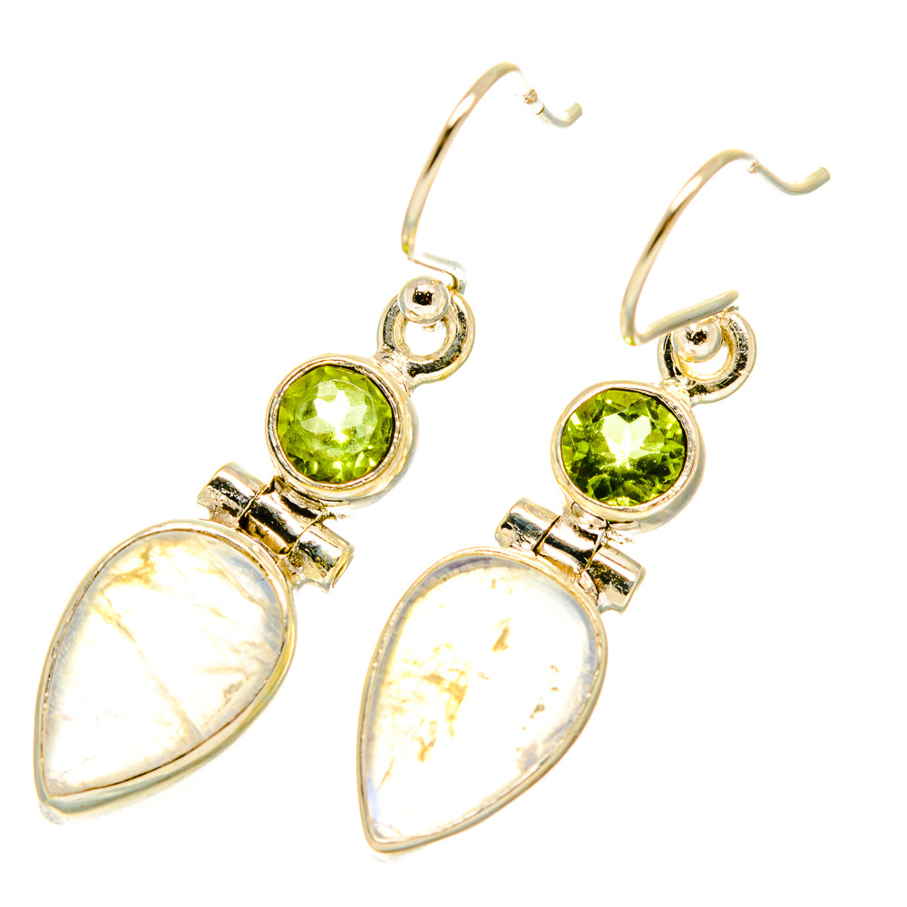 Rainbow Moonstone Earrings handcrafted by Anasilvercos - EARR417579
