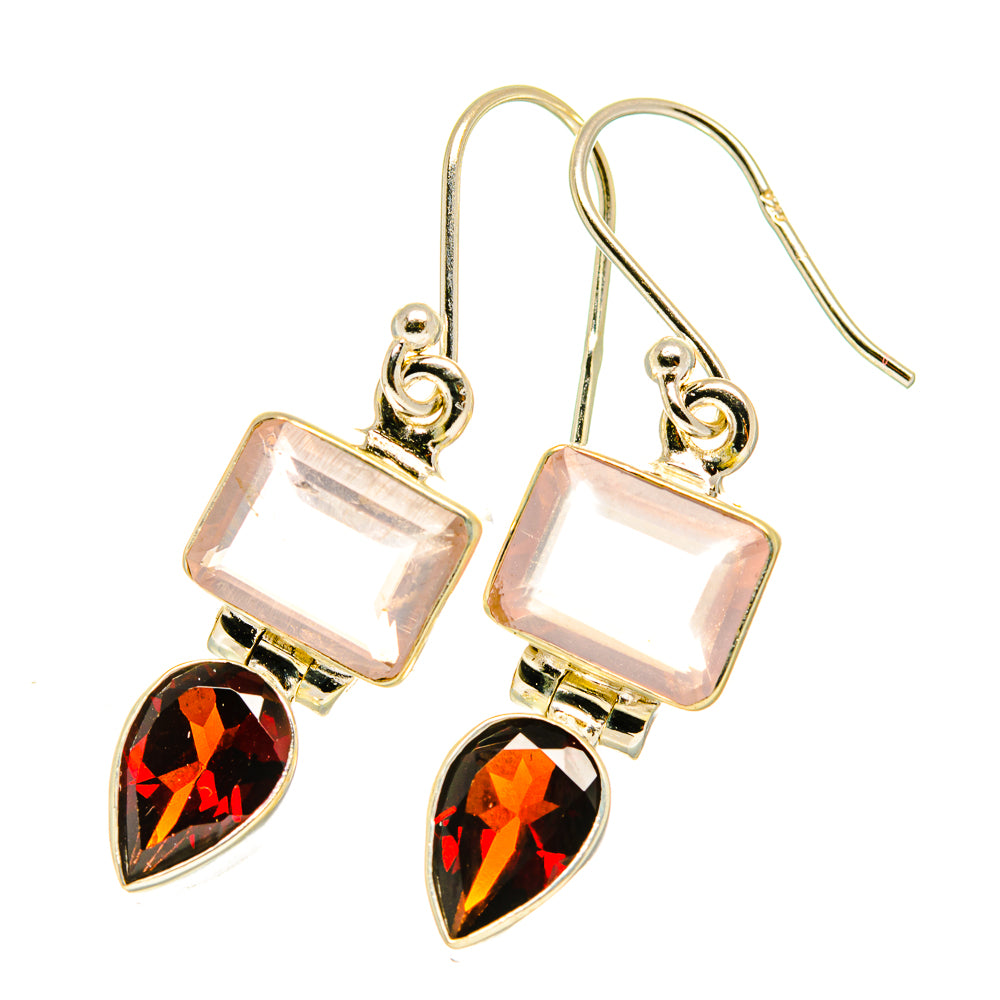 Rose Quartz Earrings handcrafted by Anasilvercos - EARR417585