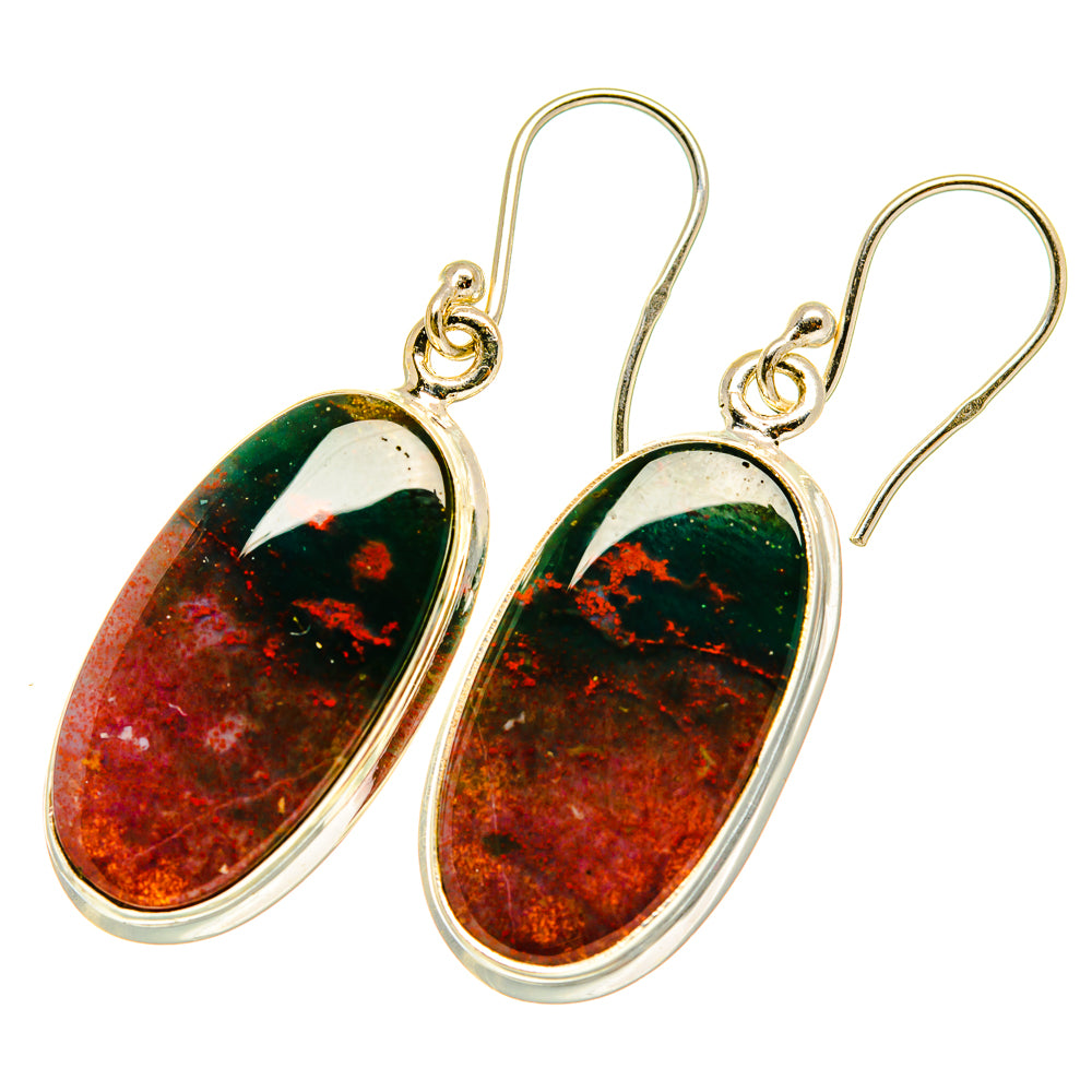Bloodstone Earrings handcrafted by Anasilvercos - EARR417595