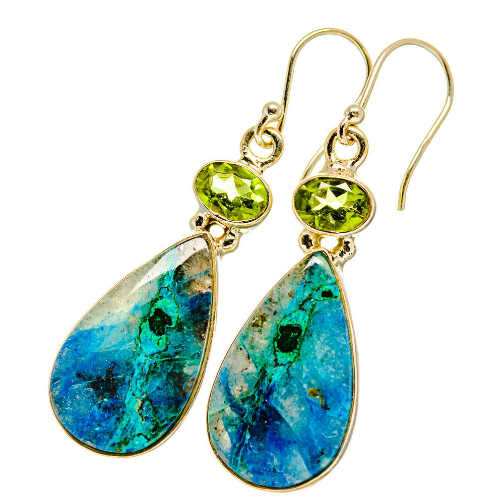 Chrysocolla Earrings handcrafted by Anasilvercos - EARR417604
