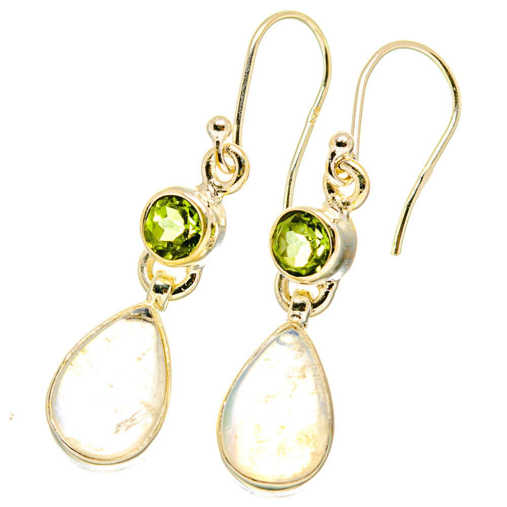 Rainbow Moonstone Earrings handcrafted by Anasilvercos - EARR417605