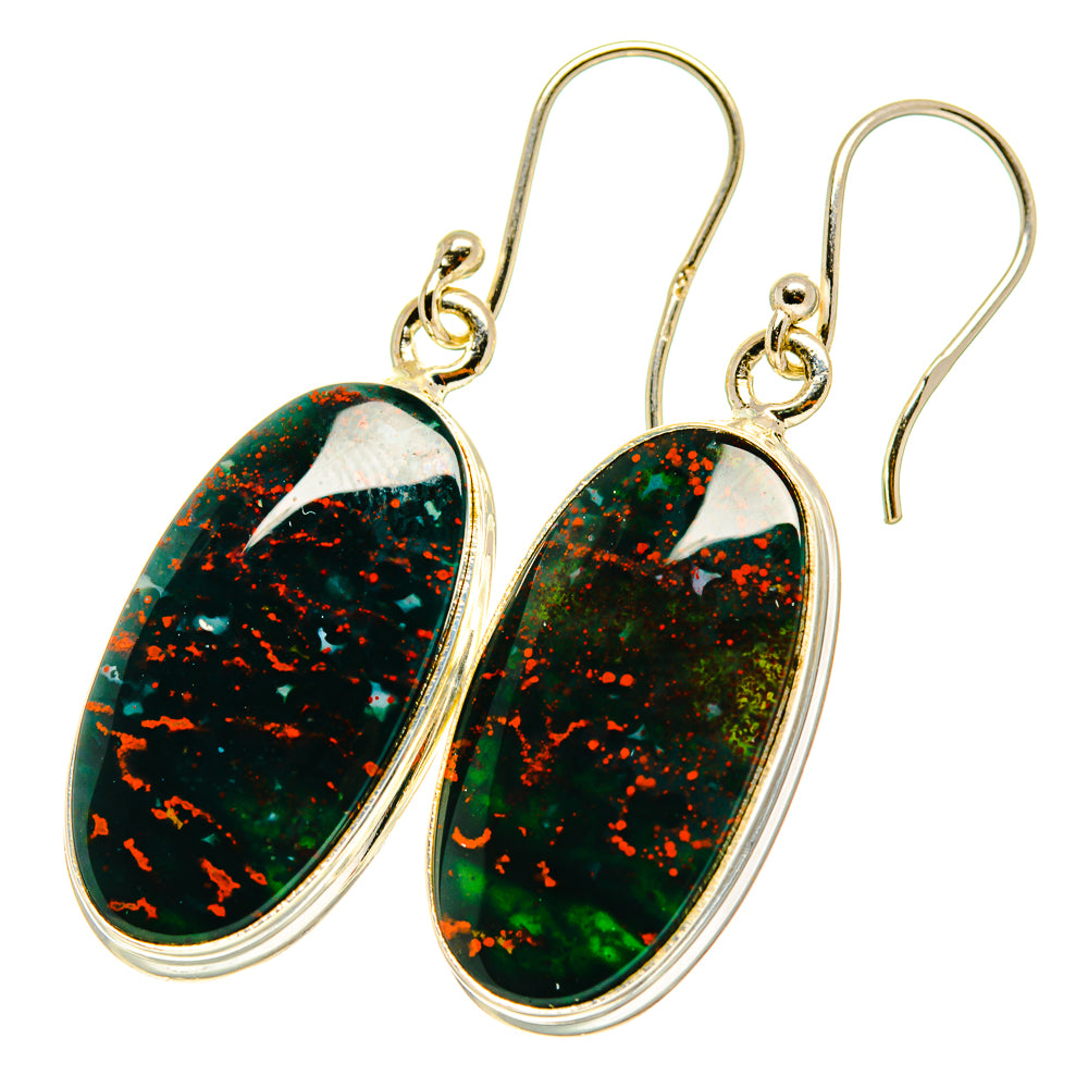 Bloodstone Earrings handcrafted by Anasilvercos - EARR417606