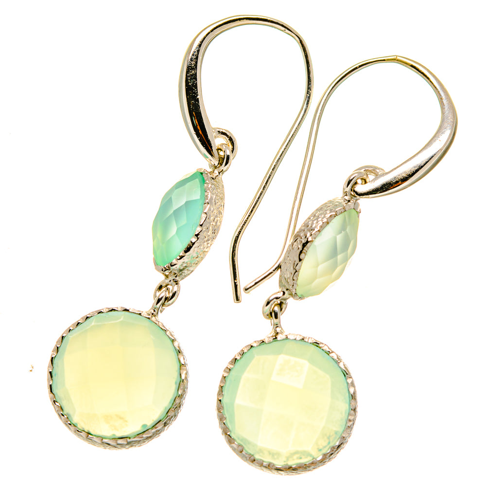 Aqua Chalcedony Earrings handcrafted by Anasilvercos - EARR417609